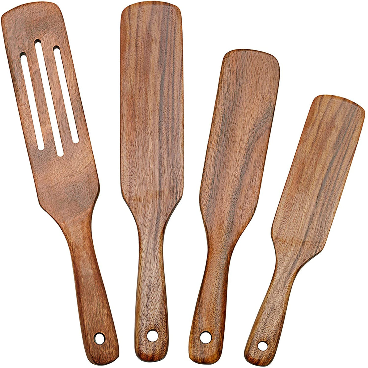 Fair Trade Kitchen Tools, Handmade Teak Wood Spurtle Set