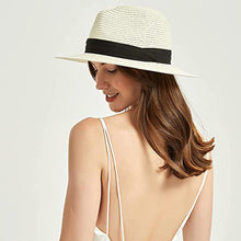 Load image into Gallery viewer, Deenee&#39;s Adjustable Beach Straw Hats For Women Panama Tan Cowgirl Hat Fedora Sun Hat Accessories &amp; Resort Wear
